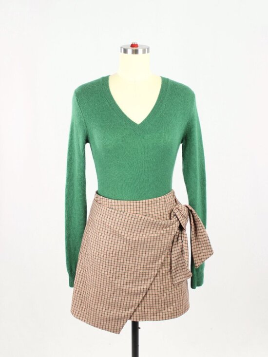 Hudson's Bay Sweaters - HBC HUDSON'S BAY Green 100% Cashmere Knit V-Neck Sweater Bodysuit, Size XS